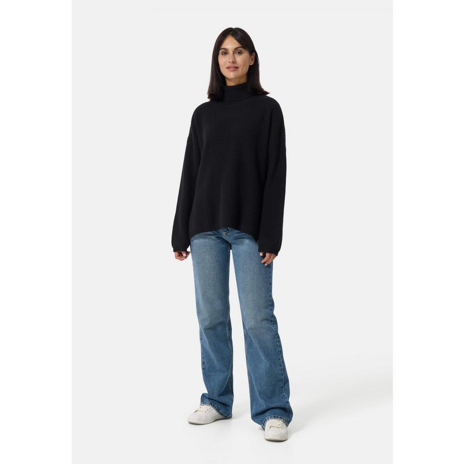 CASH-MERE.CH Wolle Kaschmir Oversize Style Rollkragen Pullover  