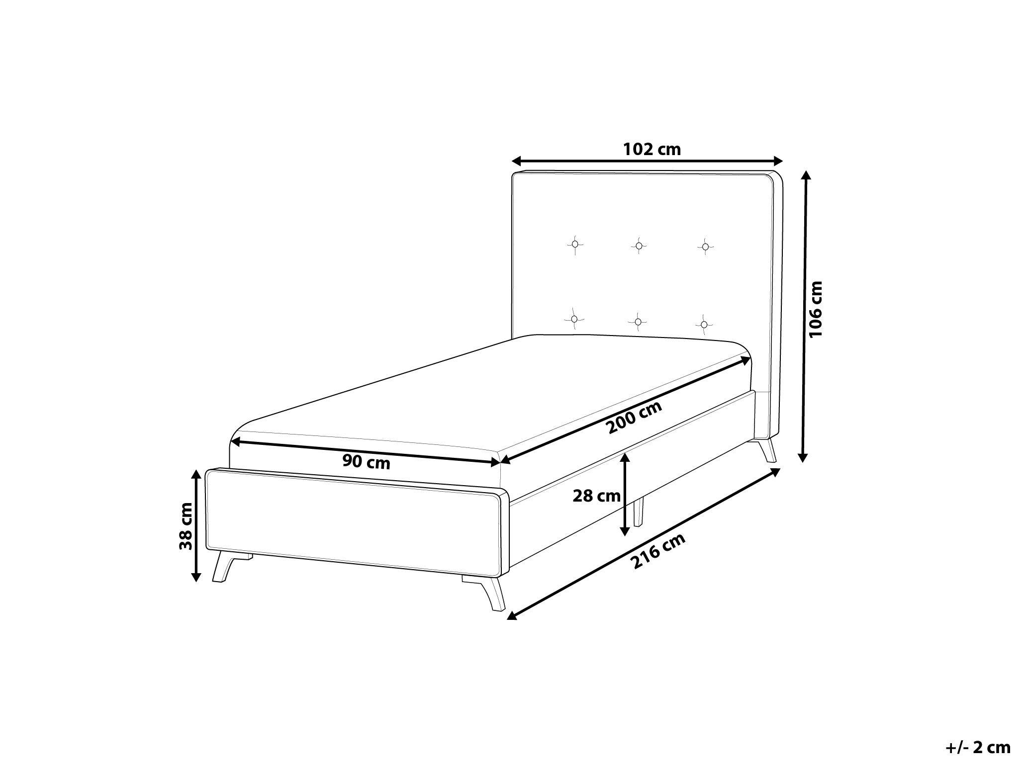 Beliani Bett mit Lattenrost aus Polyester Klassisch AMBASSADOR  