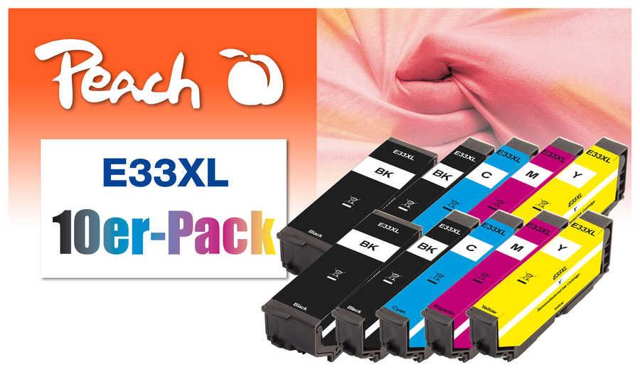 Peach  PI200-719 cartuccia d'inchiostro 10 pz Compatibile Resa elevata (XL) Nero, Magenta, Giallo, Ciano 