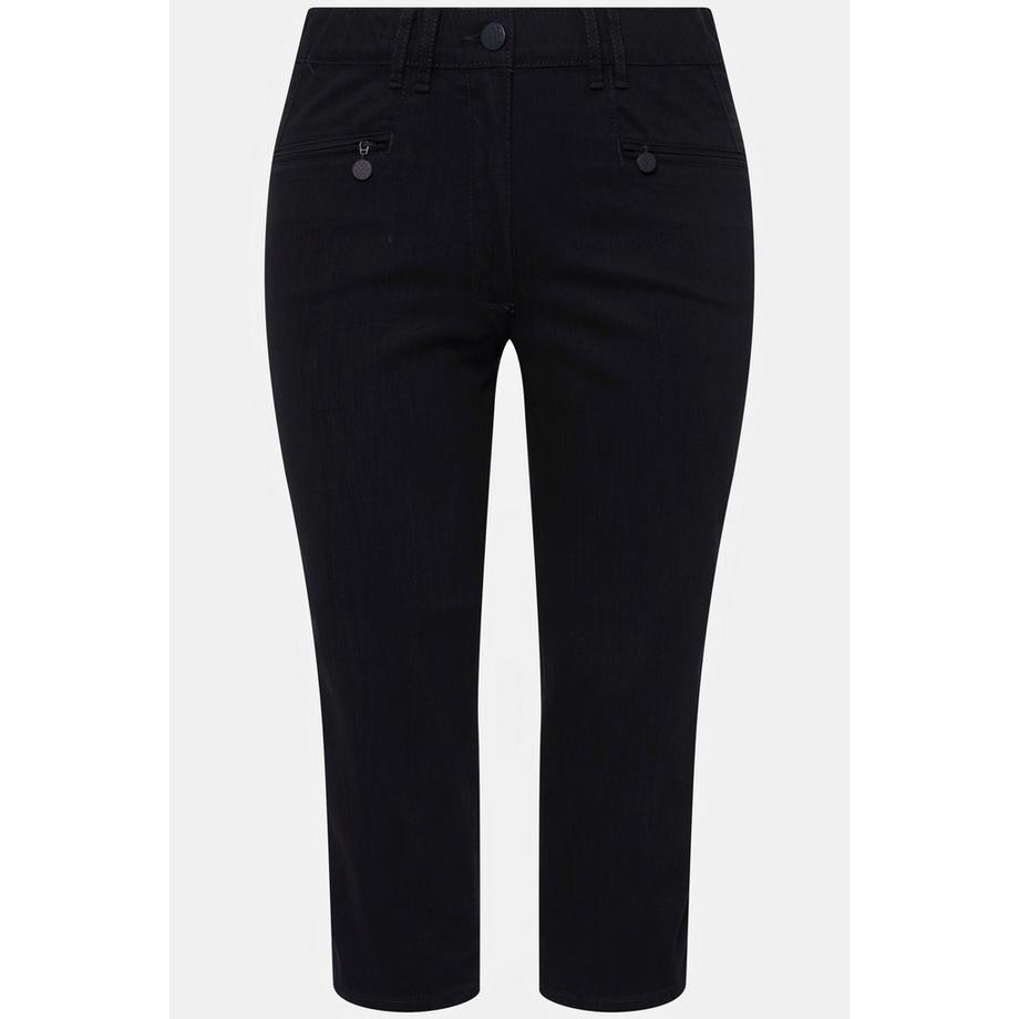 Ulla Popken Mony Pantaloni Lunghezza Polpaccio Stretch Tasche con Zip  