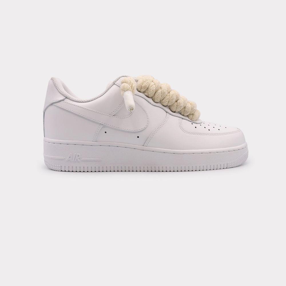 Image of Nike Air Force 1 White - Rope Lace Beige Herren Weiss 40.5