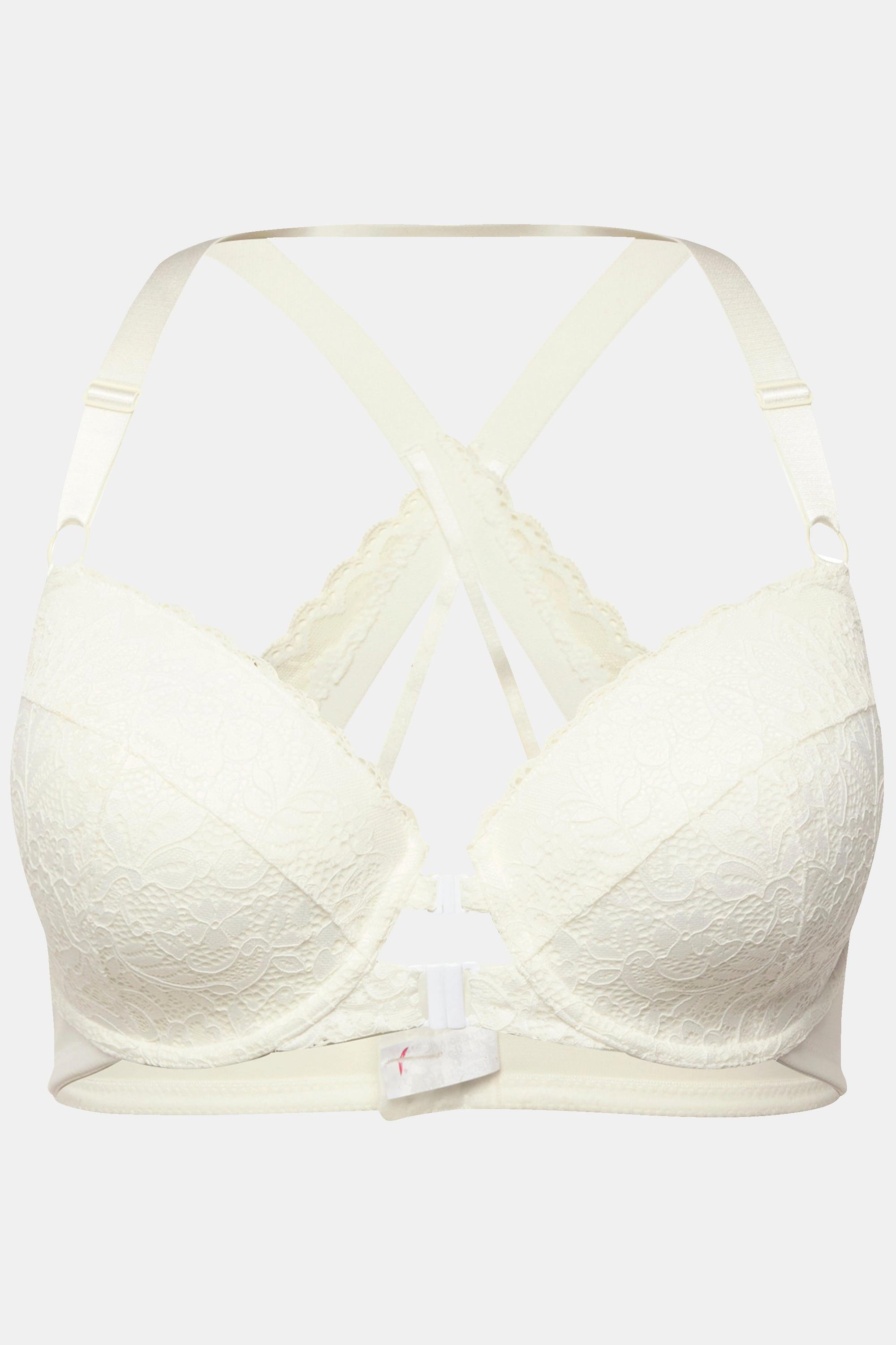 Ulla Popken  Reggiseno con ferretto, pizzo, coppe morbide, chiusura anteriore e coppa B-E 