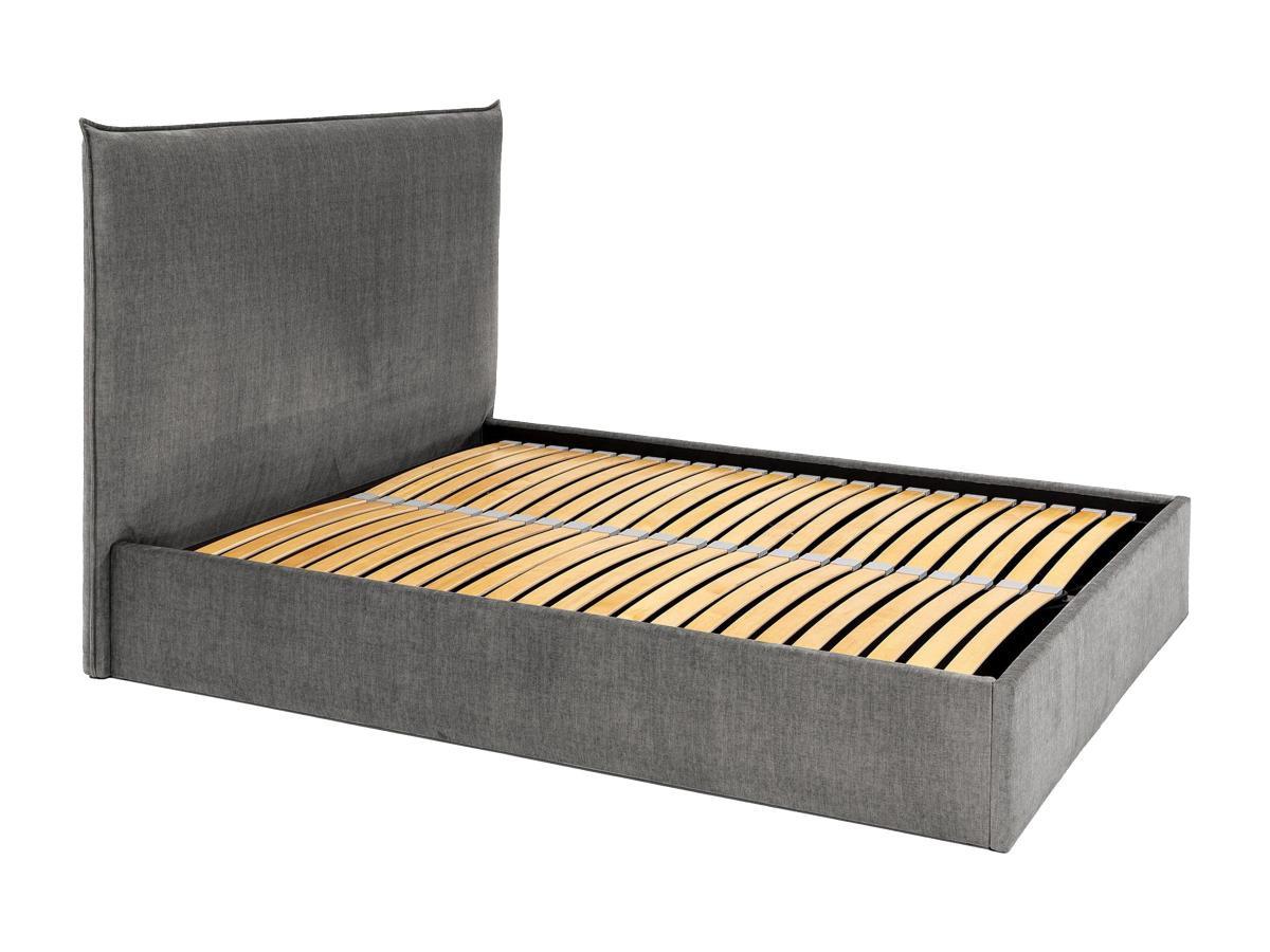 Image of Bett mit Bettkasten - 160 x 200 cm - Samt - Grau - SORYO von Pascal Morabito Bett mit Bettkasten - 160 x 200 cm - Samt - Grau - SORYO von Pascal Morabito