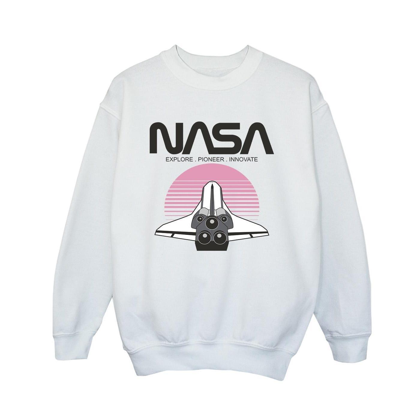 Image of Space Shuttle Sunset Sweatshirt Jungen Weiss 140/146