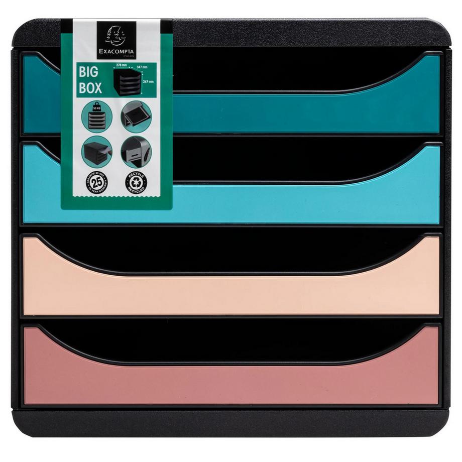 Exacompta Big Box, Schubladenbox mit 4 Schubladen, Skandi  