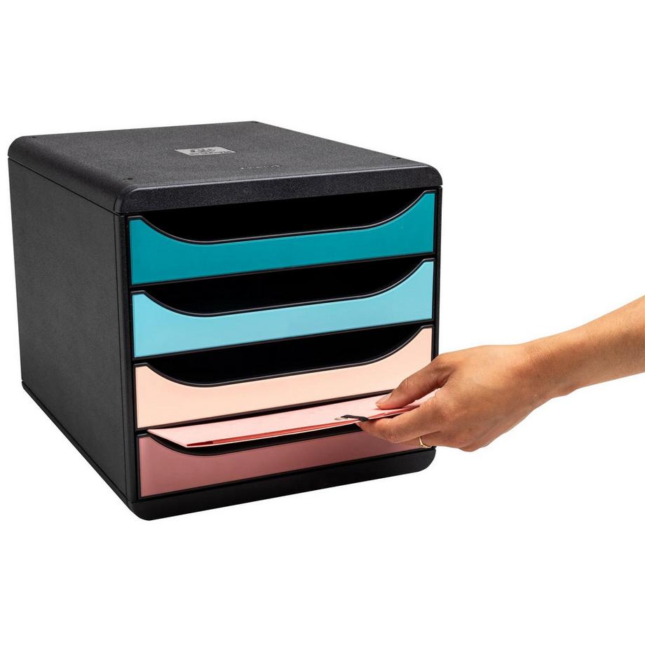 Exacompta Big Box, Schubladenbox mit 4 Schubladen, Skandi  