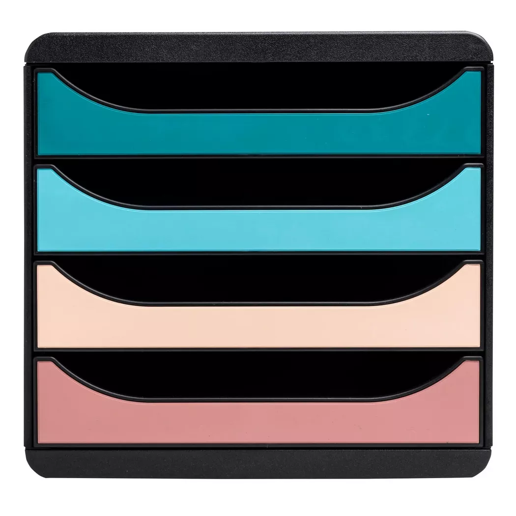 Exacompta - Cassettiera Big Box 4 cassetti Skandi, A4, Multicolor
