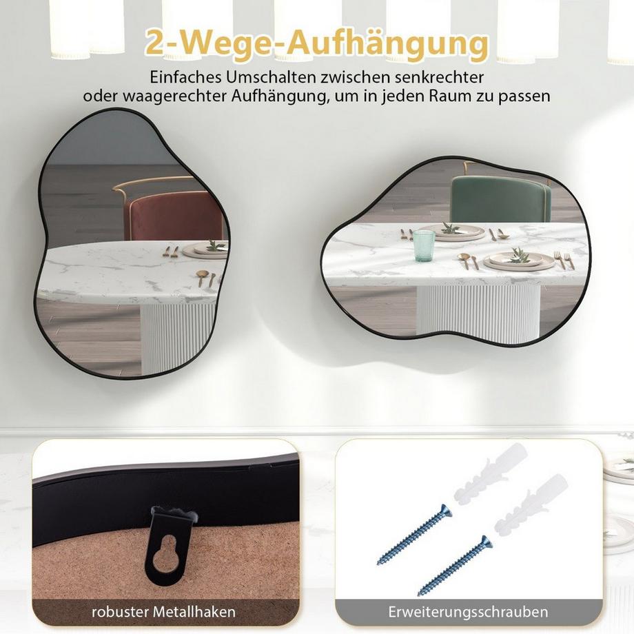 Northix Asymmetrischer Wandspiegel, HD  