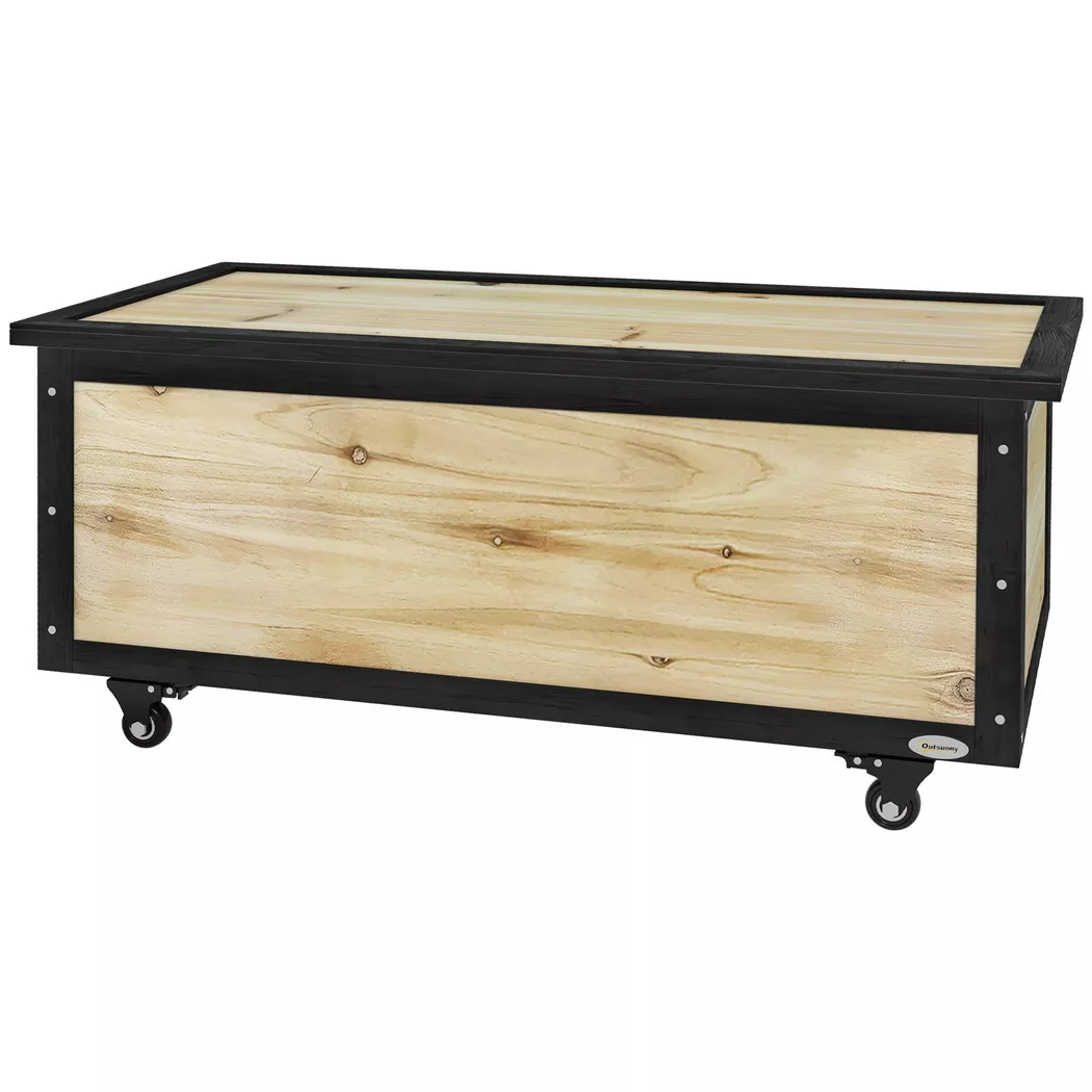 Outsunny - Coffre de rangement, 100cm, Marron