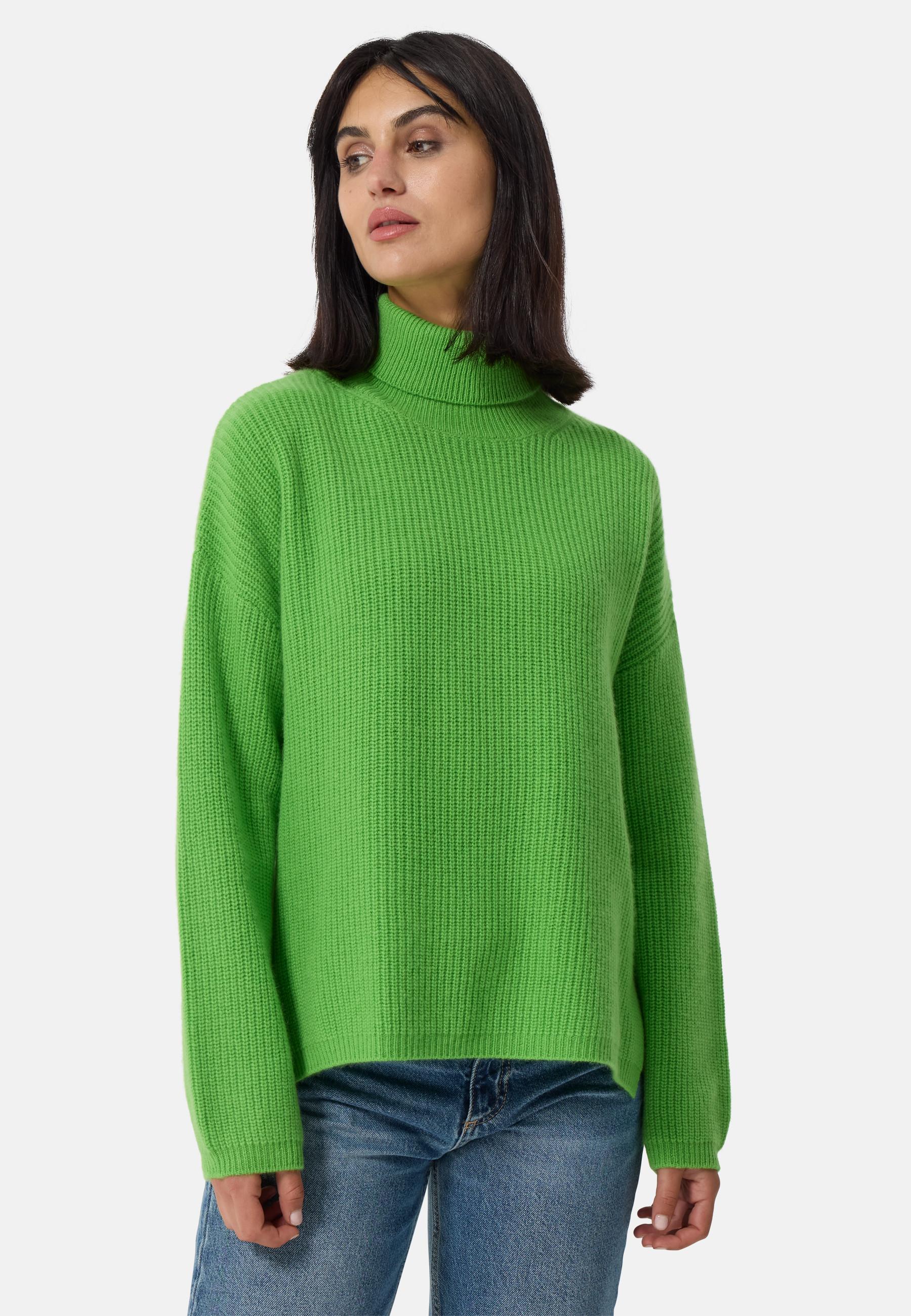 CASH-MERE.CH  Wolle Kaschmir Oversize Style Rollkragen Pullover 