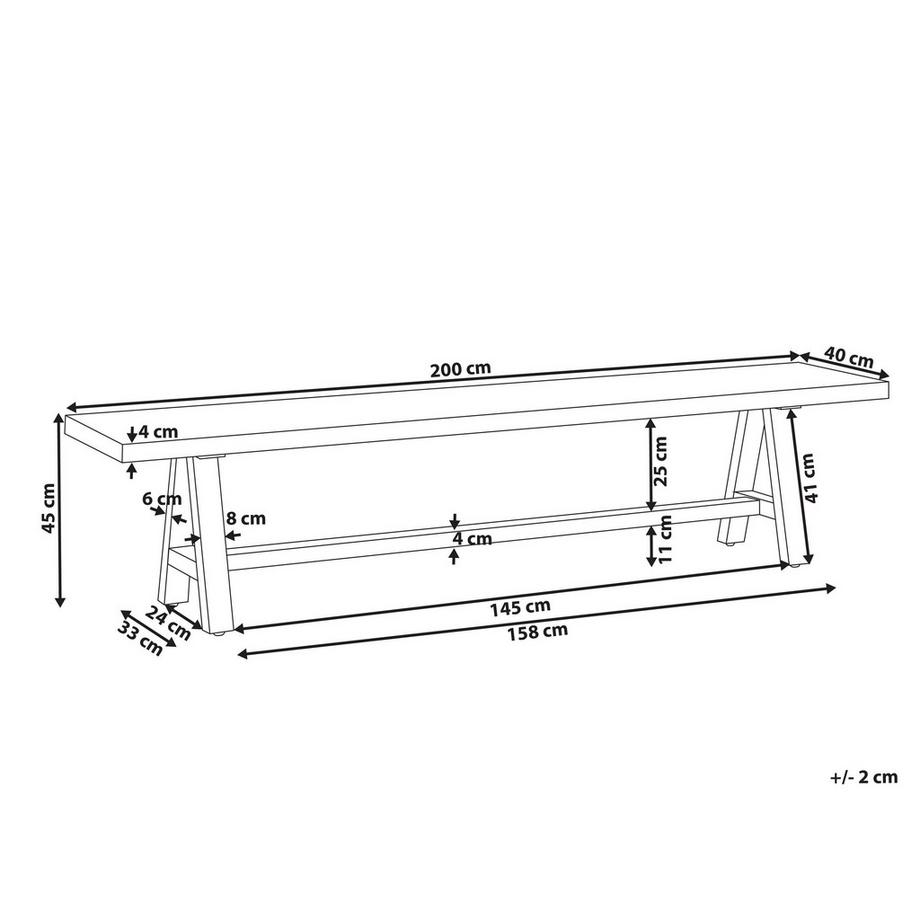 Beliani Banc de jardin en Fibre-ciment Industriel TONNARE  