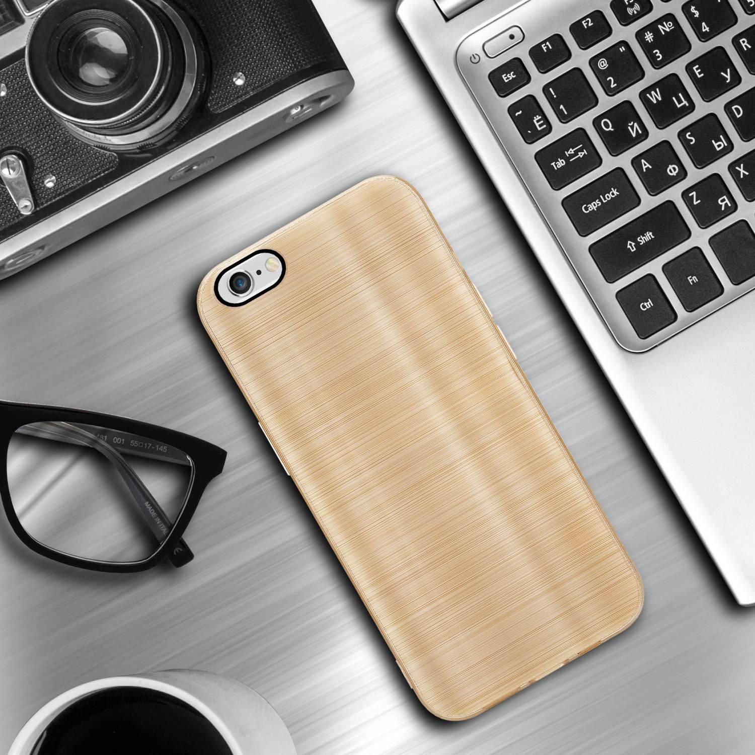 Cadorabo  Housse compatible avec Apple iPhone 6 / 6S - Coque de protection en silicone TPU flexible au design brossé 