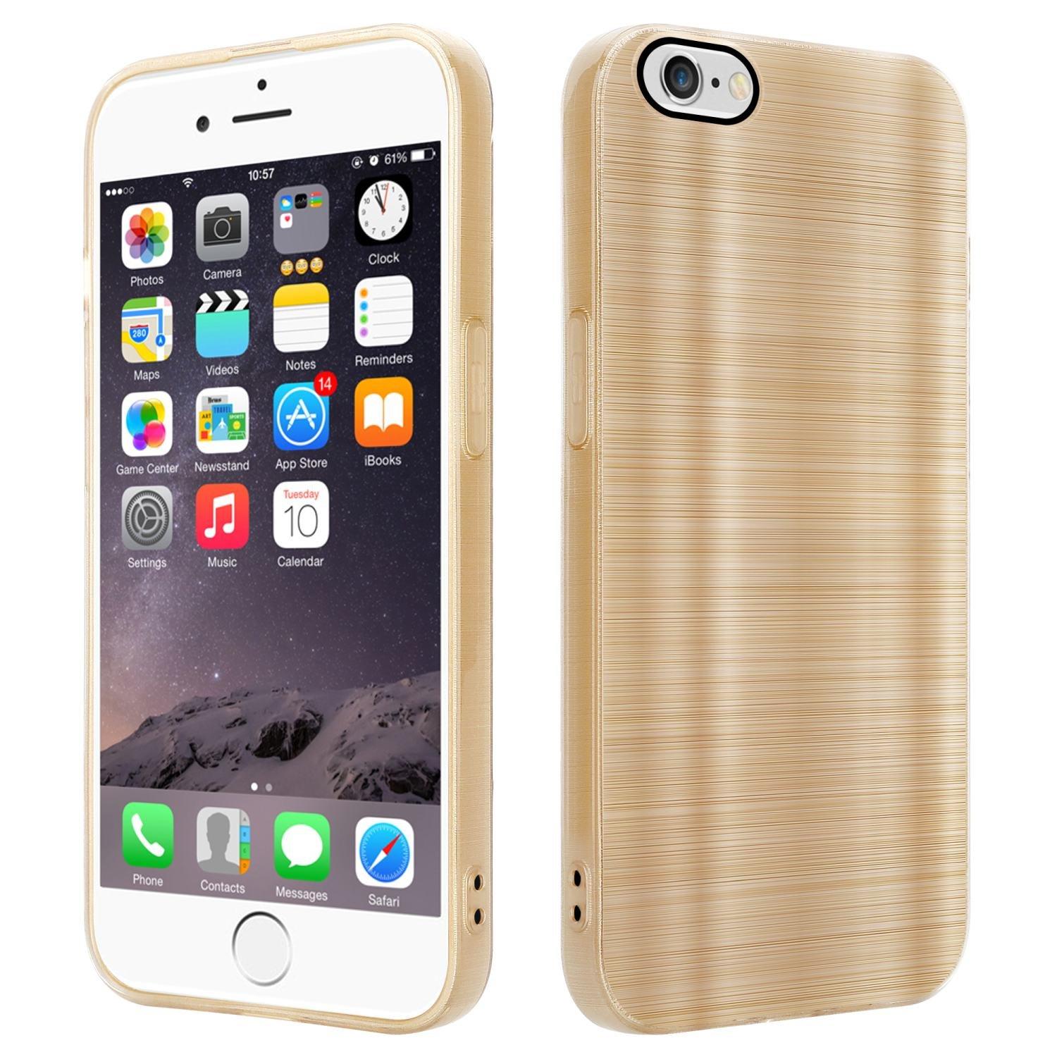 Cadorabo  Housse compatible avec Apple iPhone 6 / 6S - Coque de protection en silicone TPU flexible au design brossé 