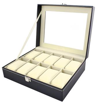 Uhrenbox mit 10 Fächern - Schwarz