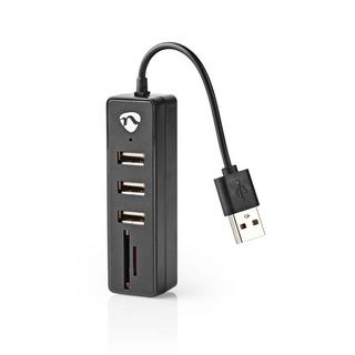 Nedis  Hub USB | USB A mâle | USB A femelle | Port(s) 3 ports | Alimentation USB | SD & MicroSD / 3x USB 