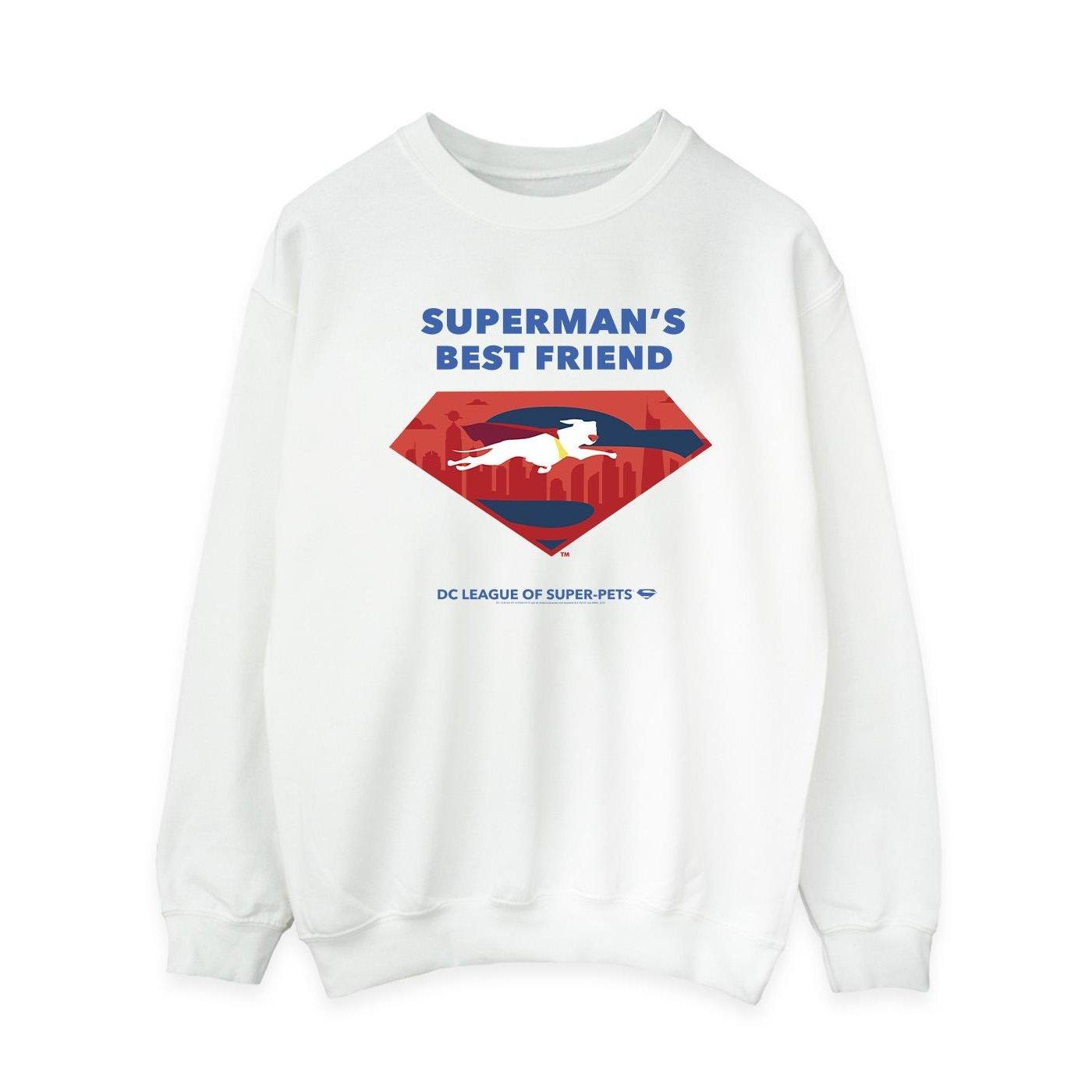 Image of Dc League Of Superpets Superman's Best Friend Sweatshirt Damen Weiss L