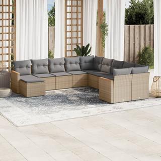 VidaXL set divano da giardino Polirattan  