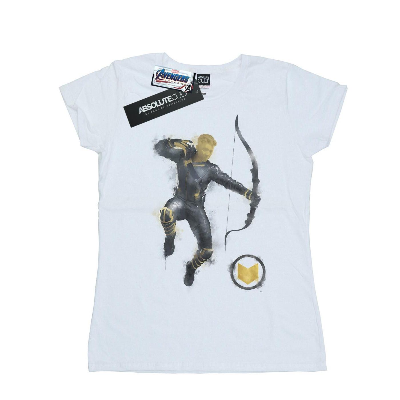 Image of Avengers Endgame Painted Hawkeye Tshirt Damen Weiss L