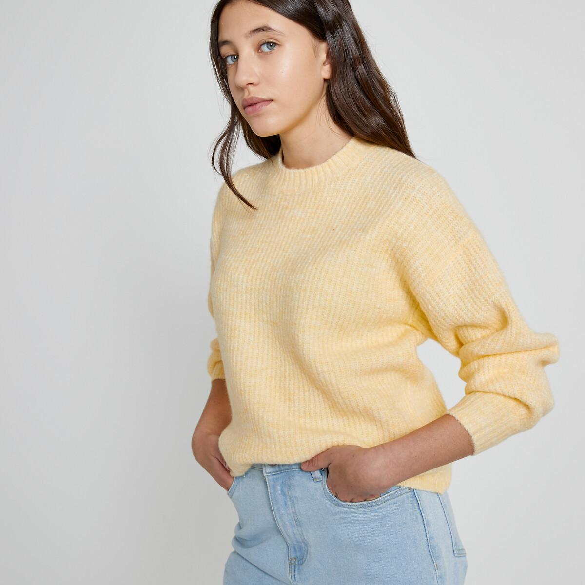 Image of Strickpullover Mit Rundem Ausschnitt Mädchen Gelb XXXS
