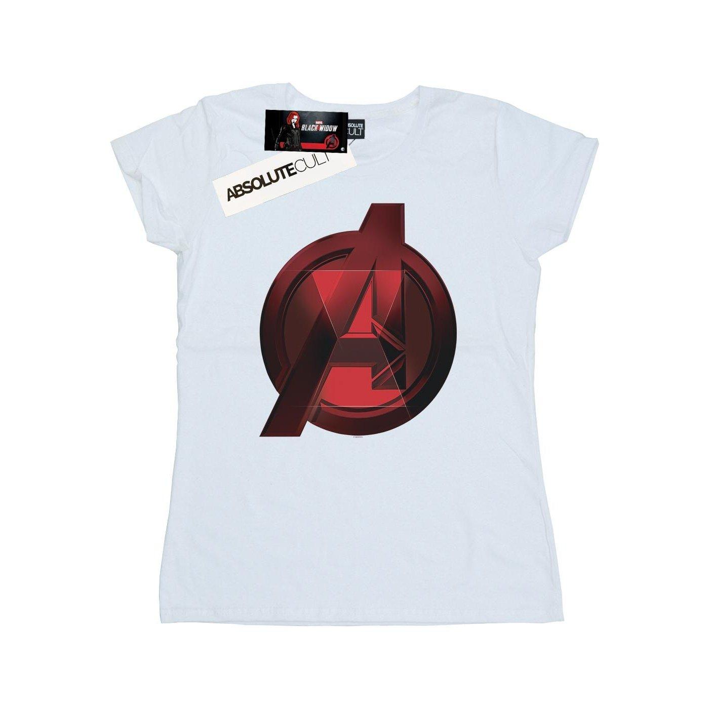 Image of Black Widow Movie Avengers Logo Tshirt Damen Weiss XXL