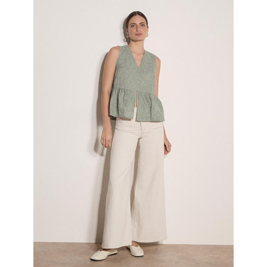 APRICOT Peplum Oberteil mit Blumenstickerei  