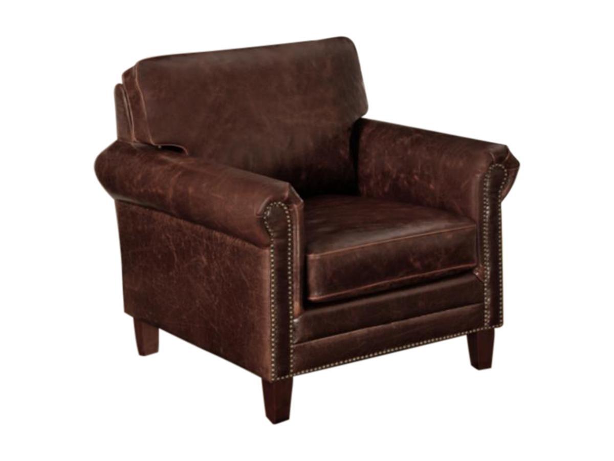 Vente-unique Fauteuil en cuir vieilli CASSANDRA  