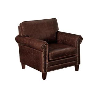 Vente-unique Fauteuil en cuir vieilli CASSANDRA  