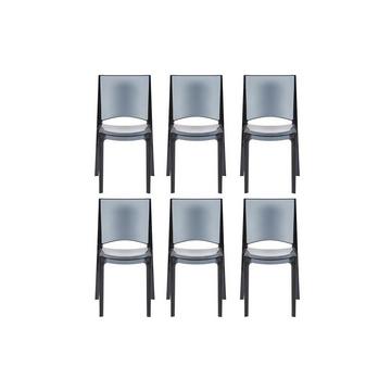 Lot de 6 chaises empilables HELLY Polycarbonate plein ardoise