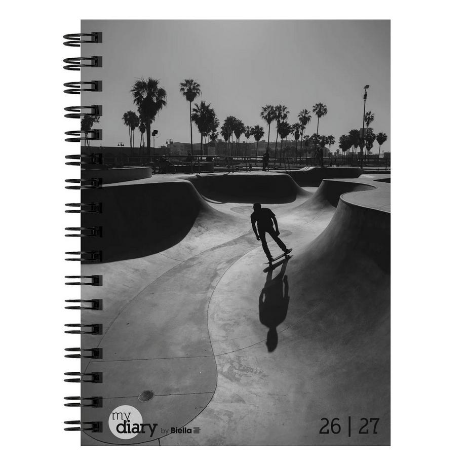 Biella Agenda scolaire mydiary Wire-O 3½ jours par page, Skater  