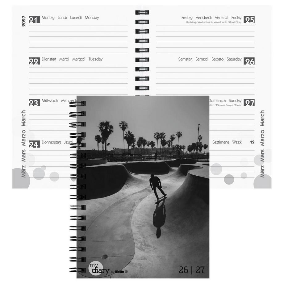 Agenda scolaire mydiary Wire-O 3½ jours par page, Skater