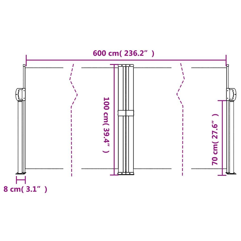 VidaXL Auvent latéral rétractable  