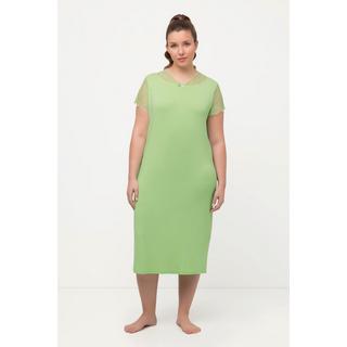 Ulla Popken Camicia da notte Pizzo Scollo a Girocollo Mezze Maniche  