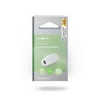 Nedis  Adattatore Satellite e Antenna | IEC (Coax) Femmina | IEC (Coax) Femmina | Nichelato | 75 Ohm | Dritto | Plastica | Bianco | 1 pz. | Scatola da finestra con serratura Euro 