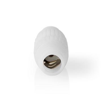 Adattatore Satellite e Antenna | IEC (Coax) Femmina | IEC (Coax) Femmina | Nichelato | 75 Ohm | Dritto | Plastica | Bianco | 1 pz. | Scatola da finestra con serratura Euro