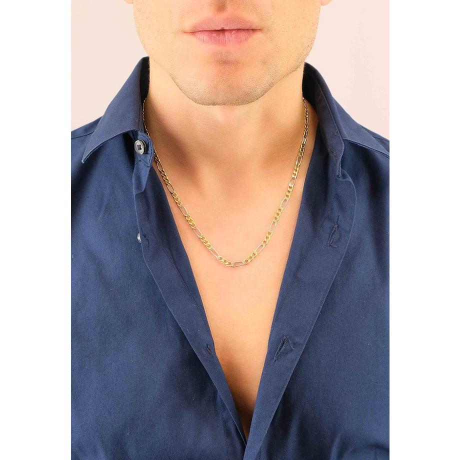 MUAU Schmuck  Collier Figaro Bicolor Gelb-/Weissgold 750, 4mm, 55cm 