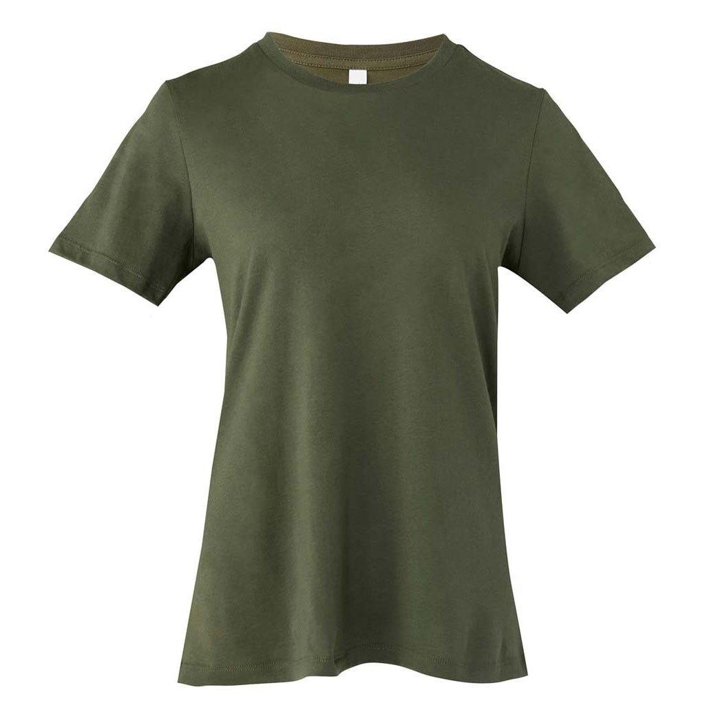 Image of Relaxed Jersey Tshirt Damen Militärgrün XL