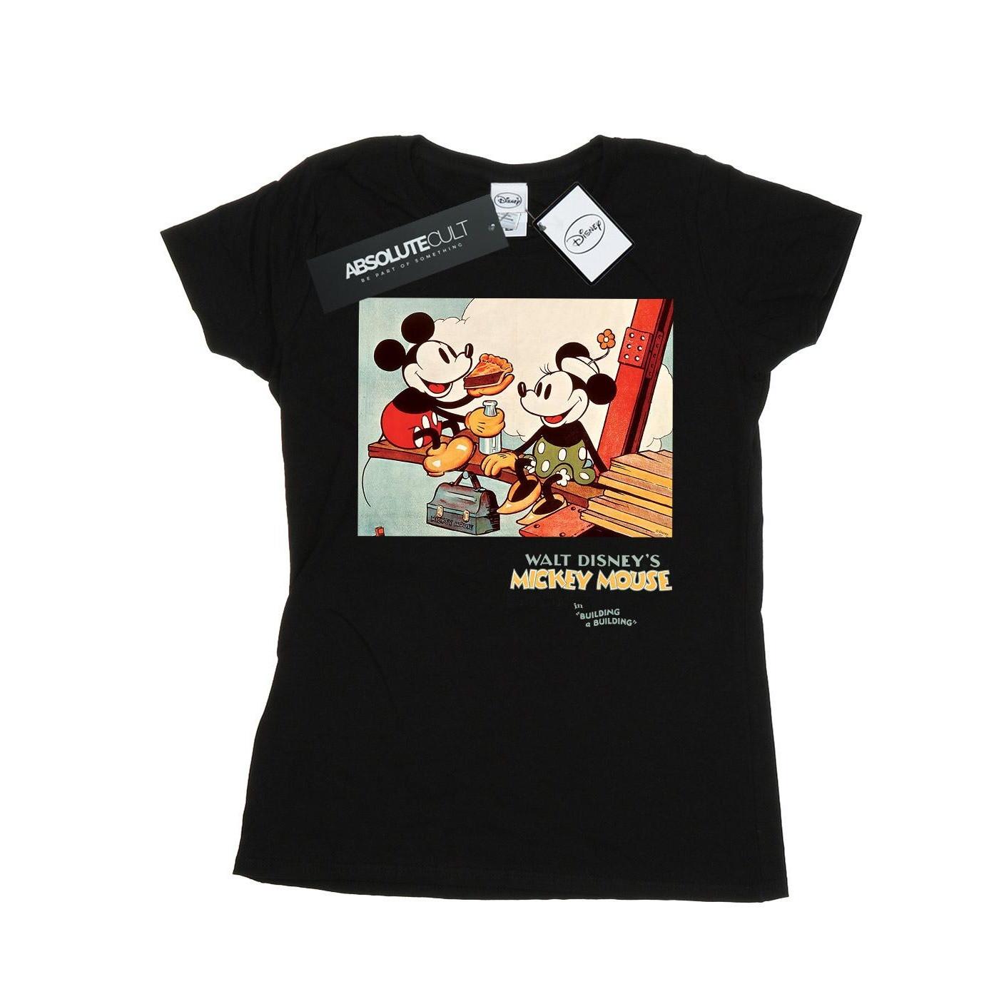 Image of Mickey Mouse Building A Building Tshirt Damen Schwarz XXL