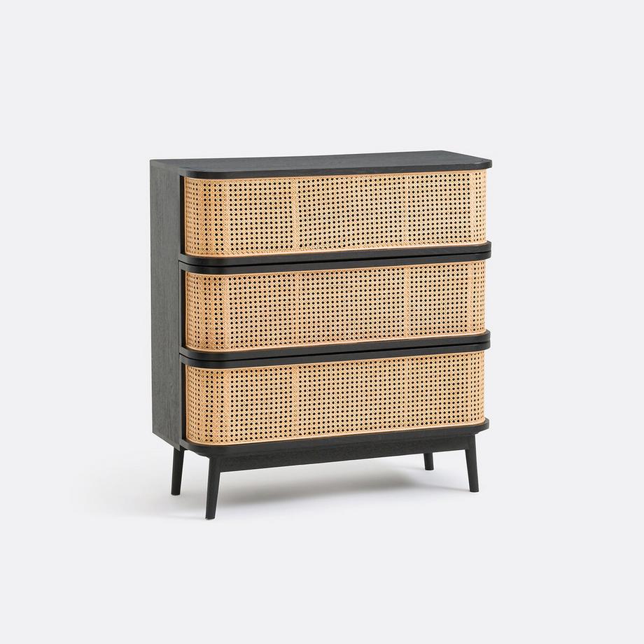 Commode 3 tiroirs en cannage Laora