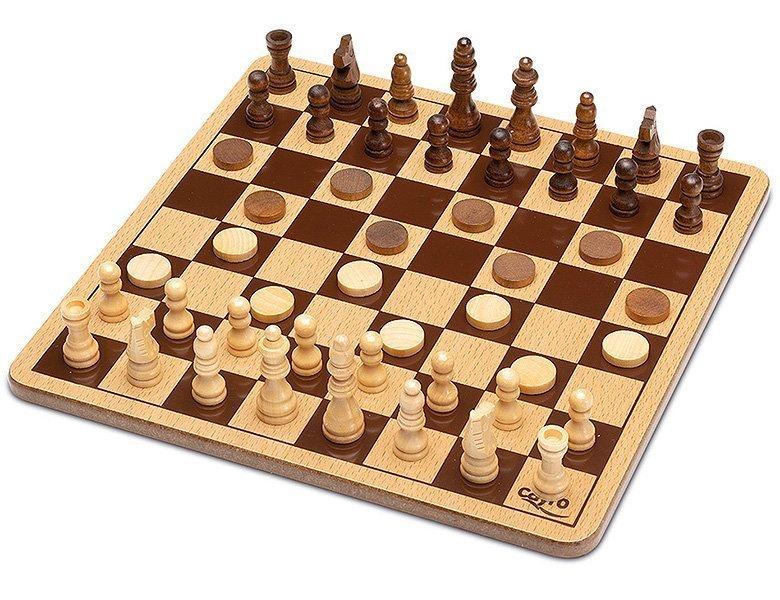 CAYRO GAMES  Schach & Dame in Metallbox 