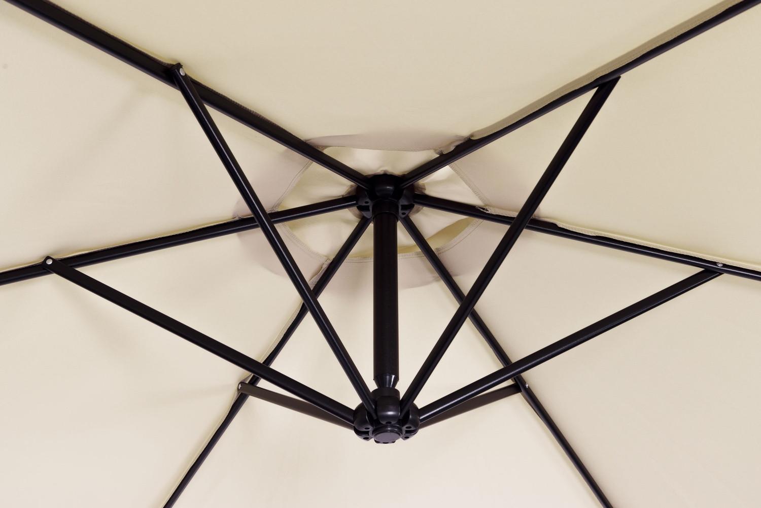 B2X Großer Gartenschirm mit Ausleger, faltbar, 3 m,, 6 Streben  