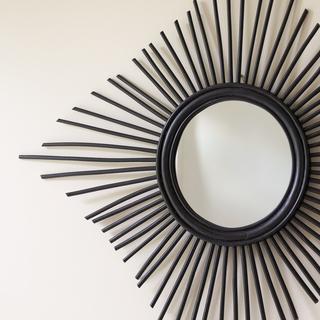 Tikamoon Miroir en rotin noir 80 cm Isidore  