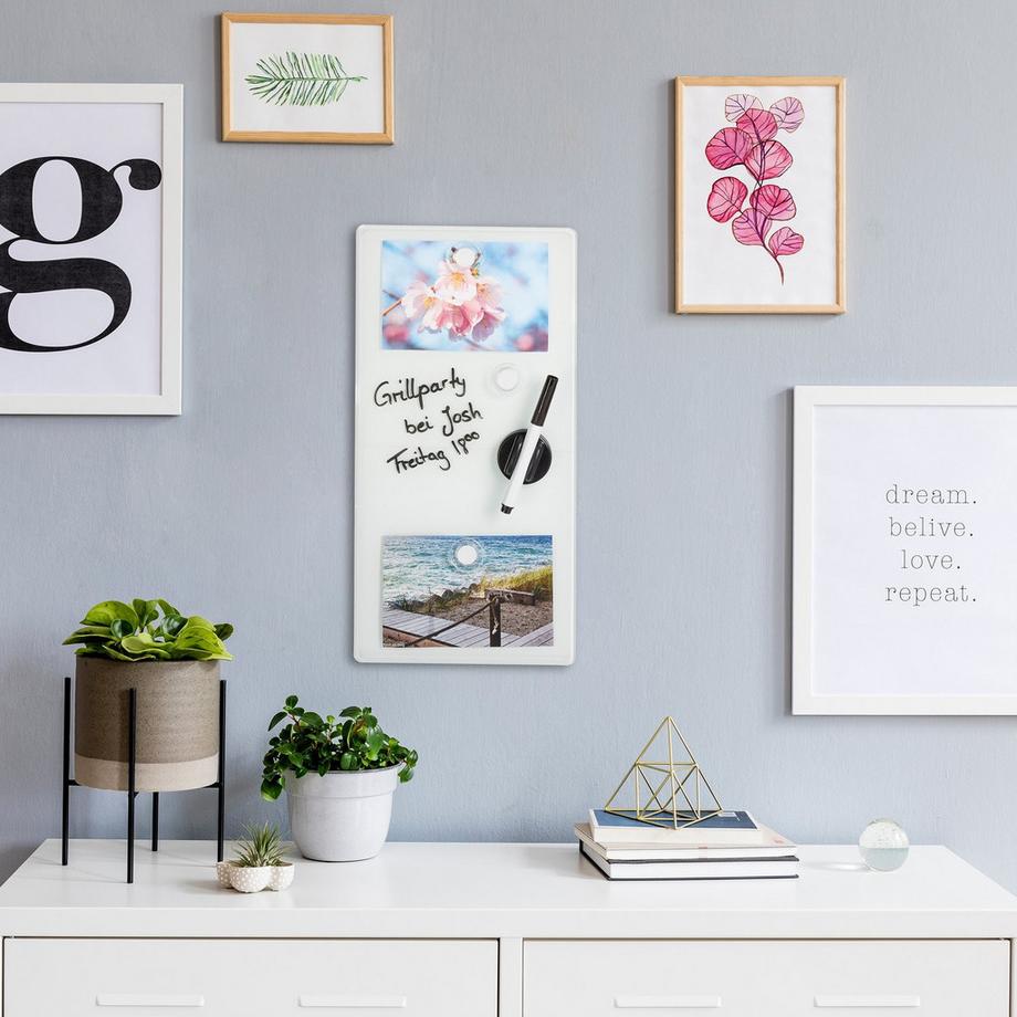 B2X  Tableau magnétique en verre noir 