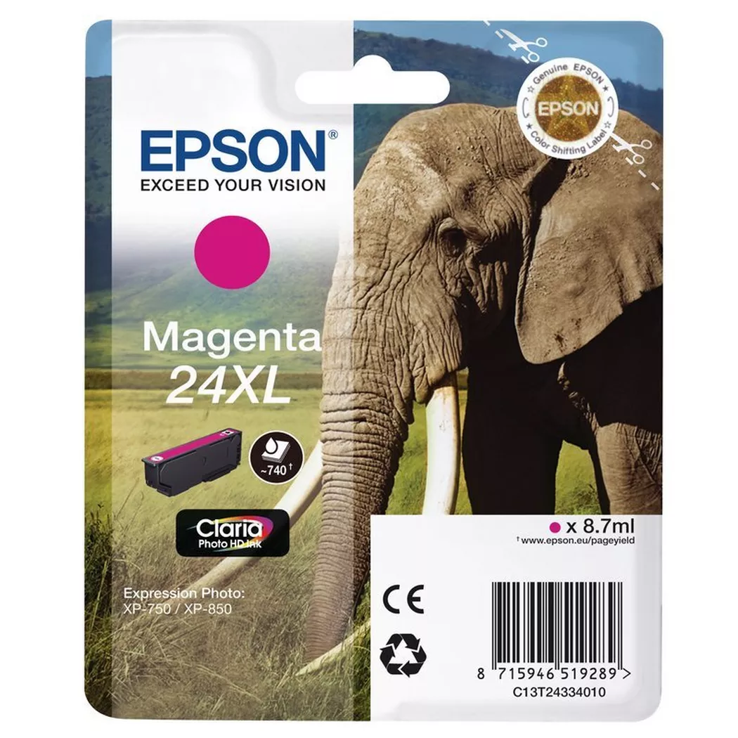 Epson – Tintenpatrone 24XL magenta T243340 XP 750/850 500 Seiten, One Size