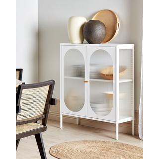 Beliani Armoire vitrine en Acier Moderne SARRE  