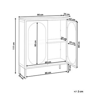 Beliani Armoire vitrine en Acier Moderne SARRE  