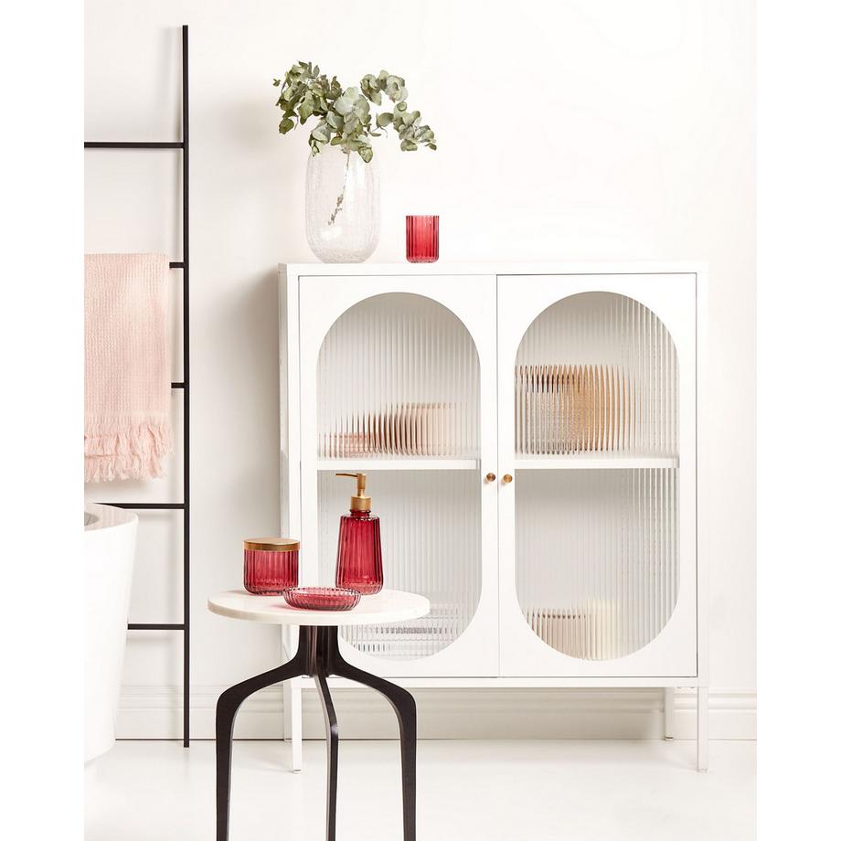 Beliani Credenza espositiva in vetro en Acciaio Moderno SARRE  