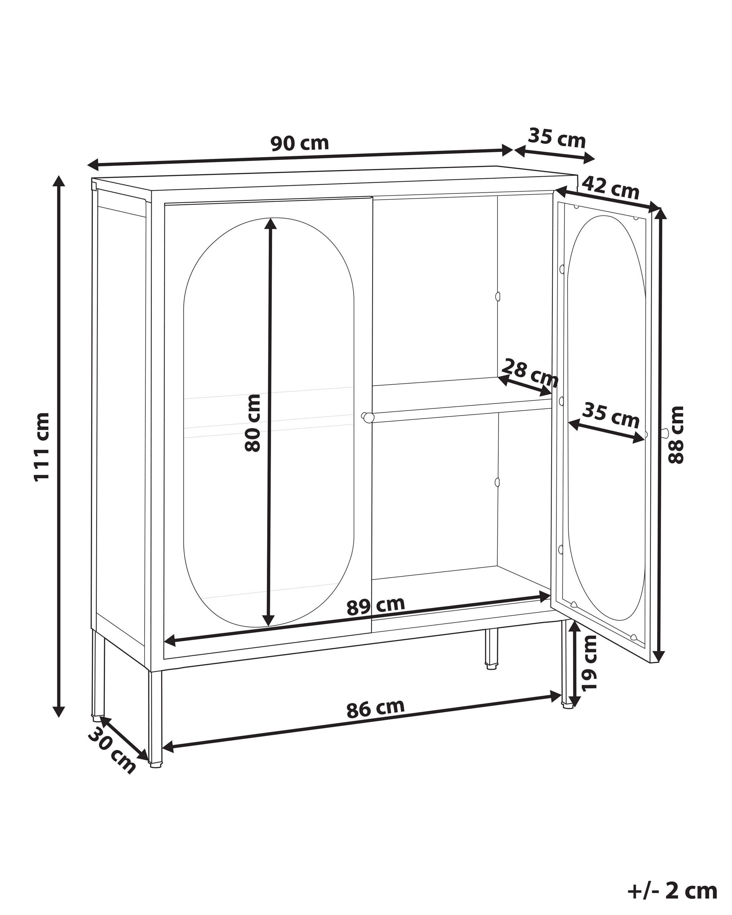 Beliani Armoire vitrine en Acier Moderne SARRE  