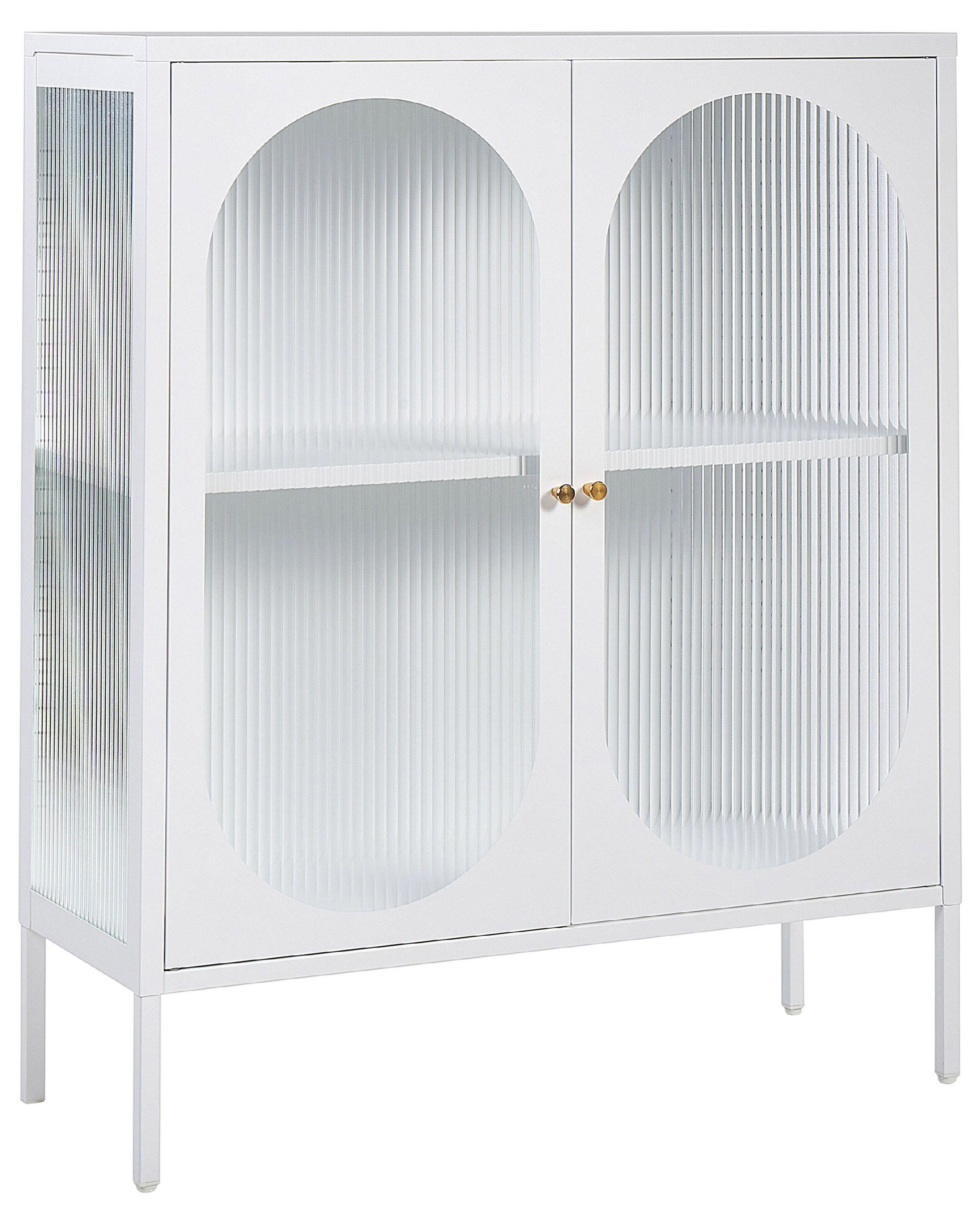 Beliani Armoire vitrine en Acier Moderne SARRE  