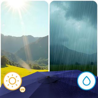 B2X Ombrellone da giardino pieghevole 6 segmenti 300 cm con copertura Plonos PL-884  