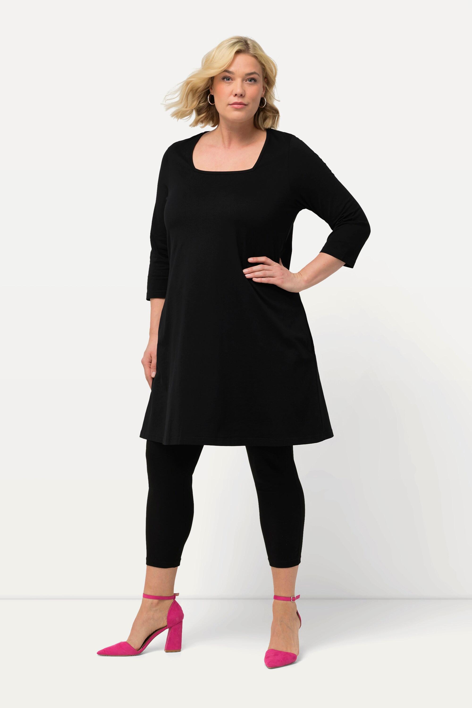 Ulla Popken  Longshirt, A-Linie, Carree-Ausschnitt, 3/4-Arm 